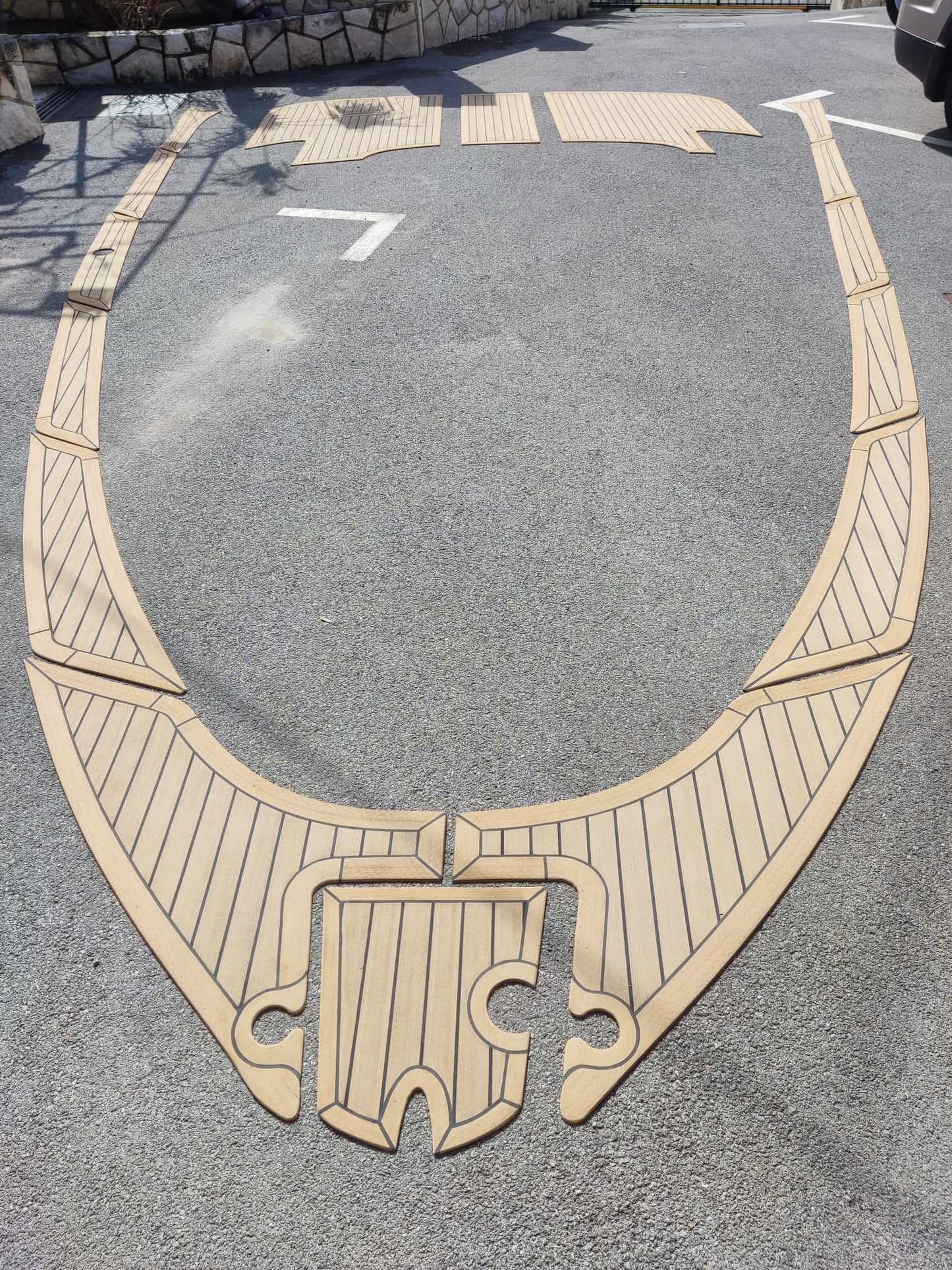 Bavaria 30 Sport. powerboats pvc synthetic teak deck- Free sample and quote request