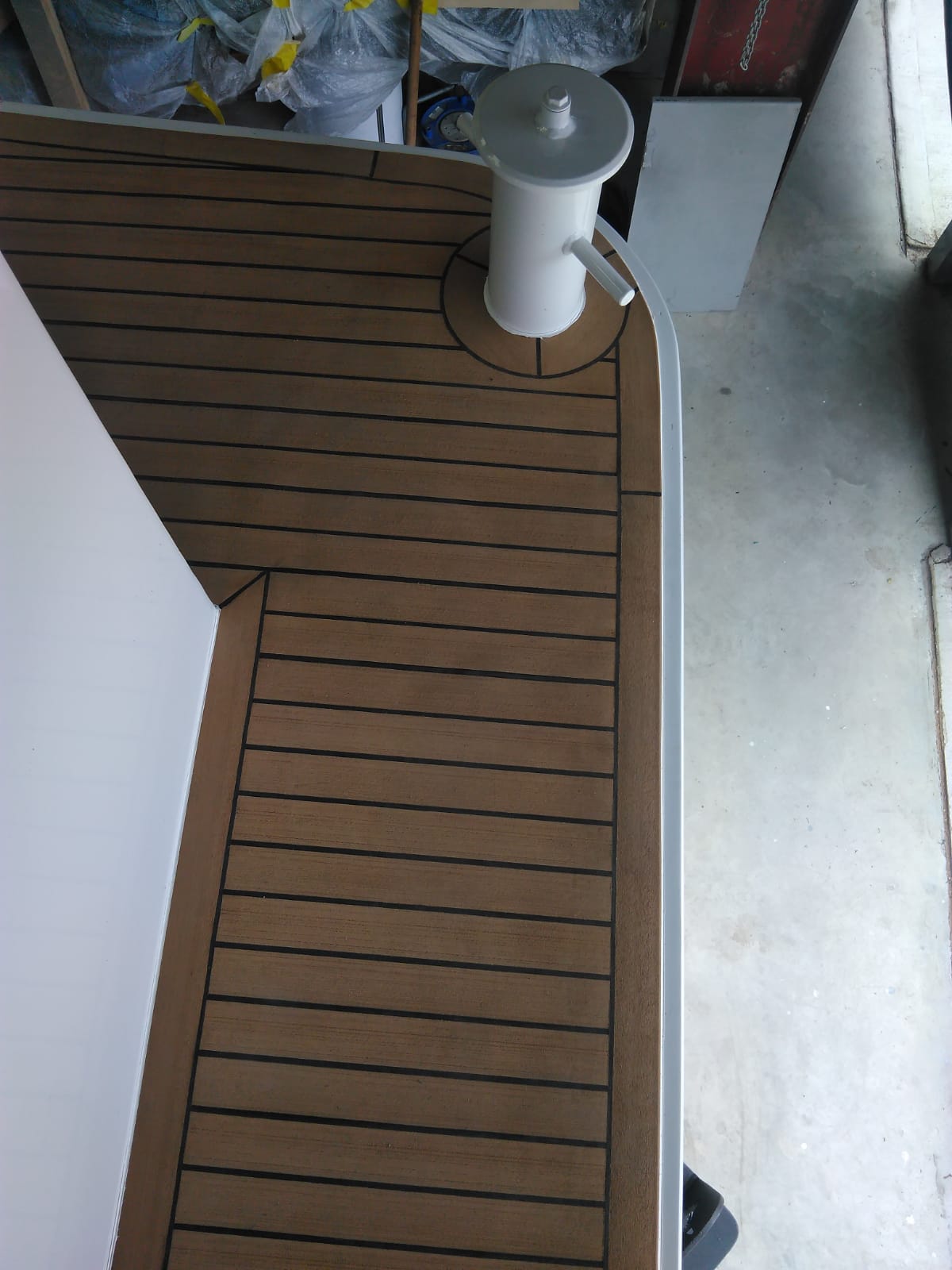 Mirfield Wide Beamed Narrowboat - Powerboat Flooring in Synthetic Teak- Free sample and quote request