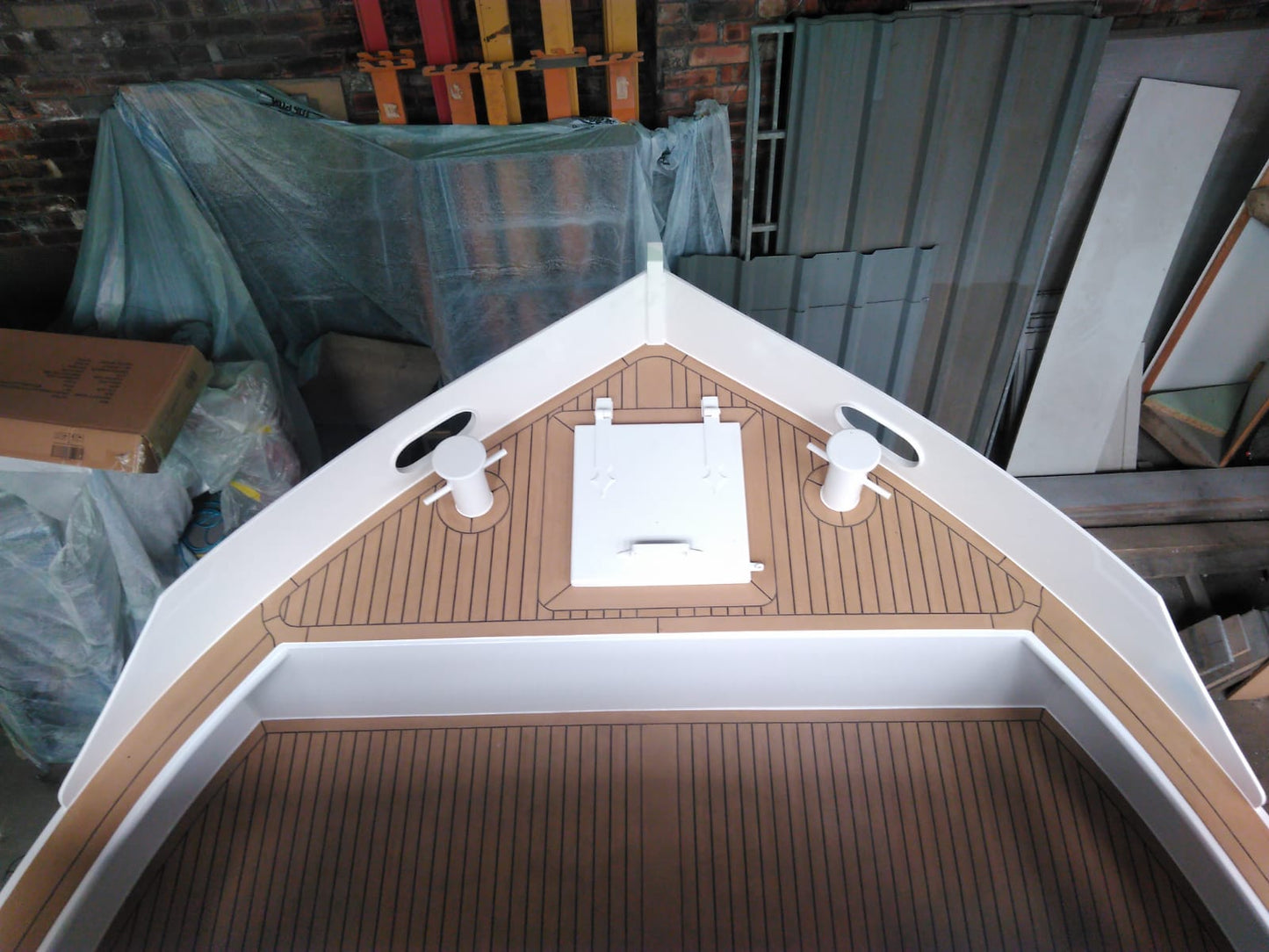 Mirfield Wide Beamed Narrowboat - Powerboat Flooring in Synthetic Teak- Free sample and quote request