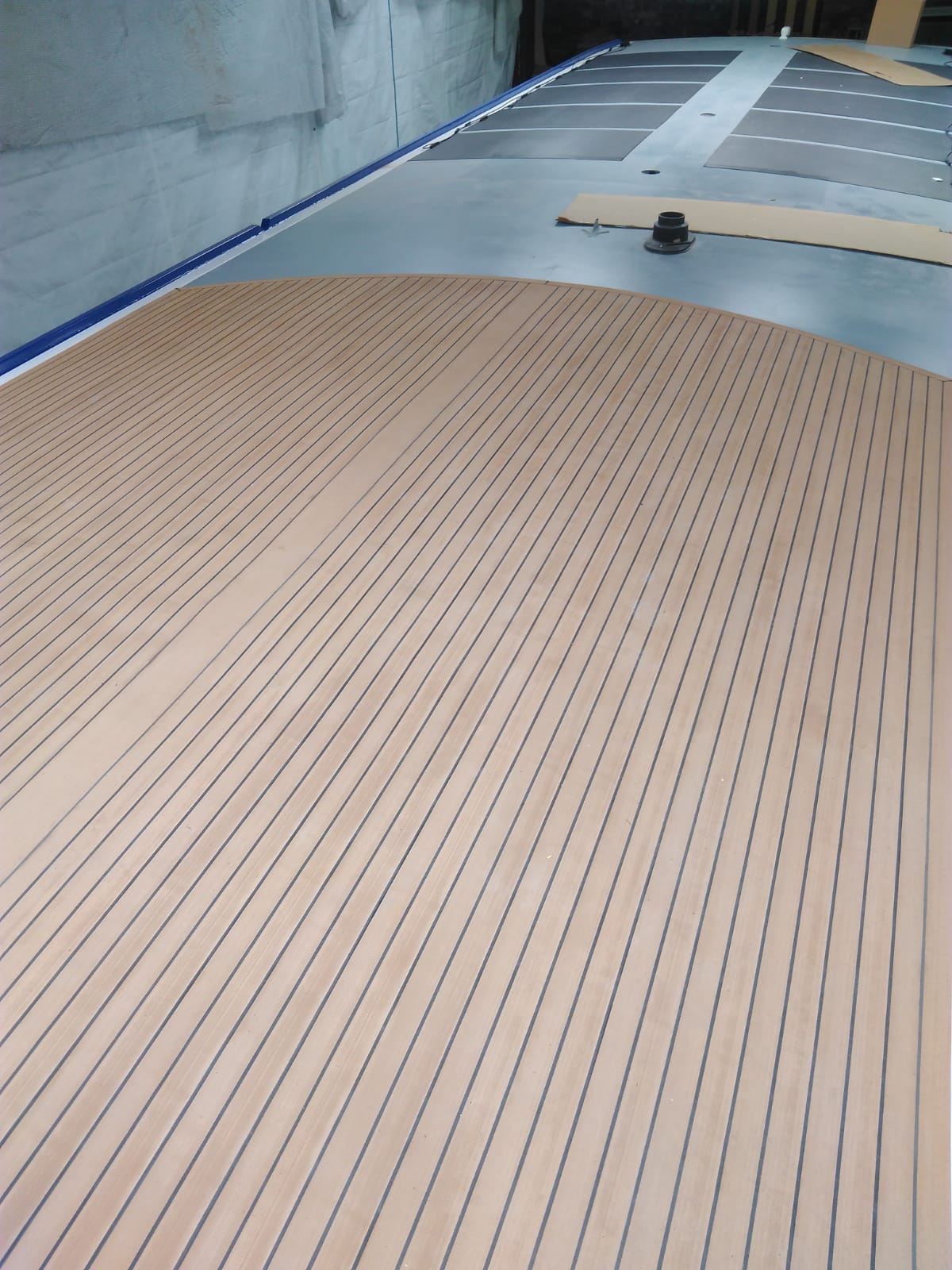 Mirfield Wide Beamed Narrowboat - Powerboat Flooring in Synthetic Teak- Free sample and quote request
