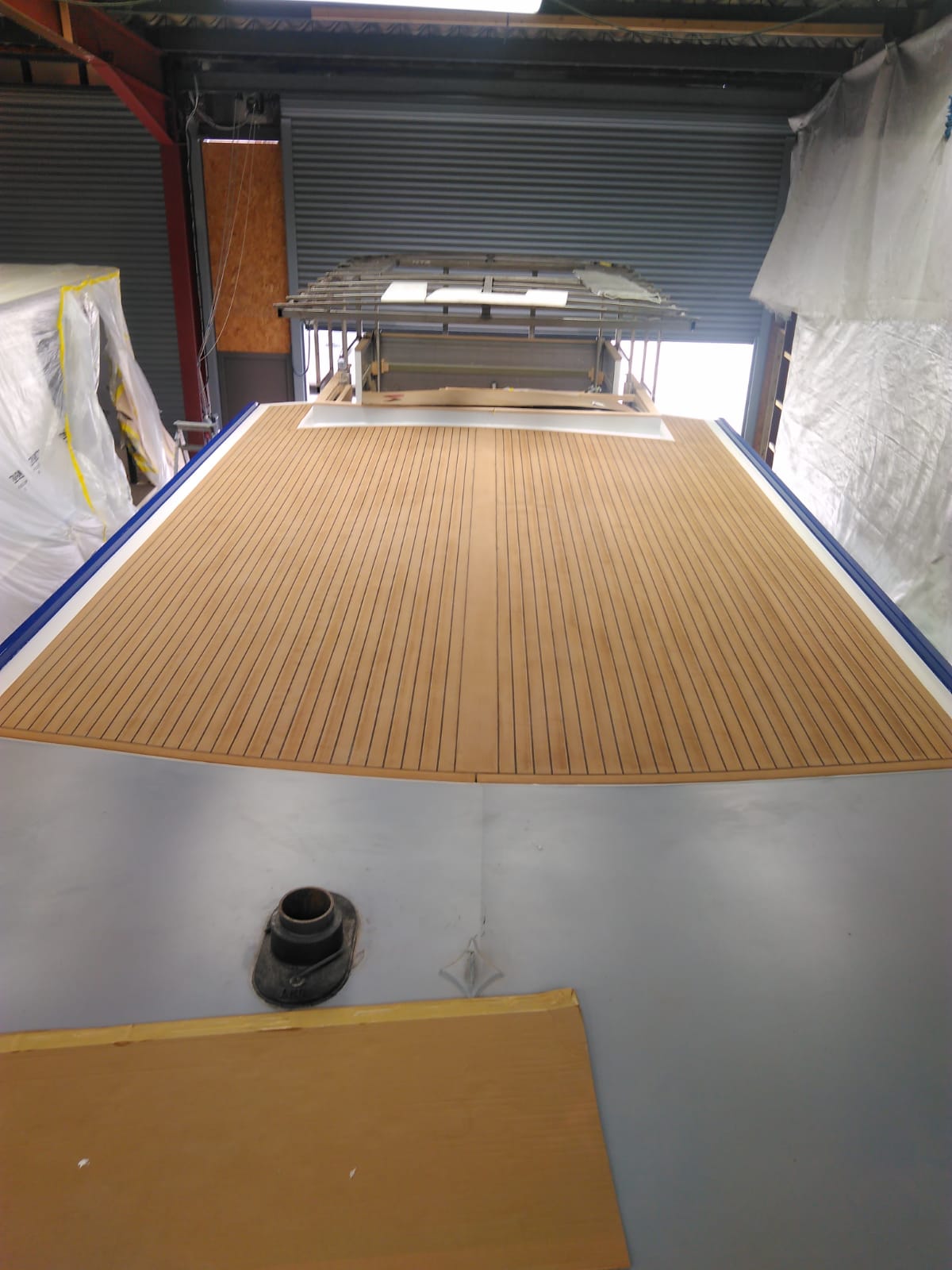 Mirfield Wide Beamed Narrowboat - Powerboat Flooring in Synthetic Teak- Free sample and quote request
