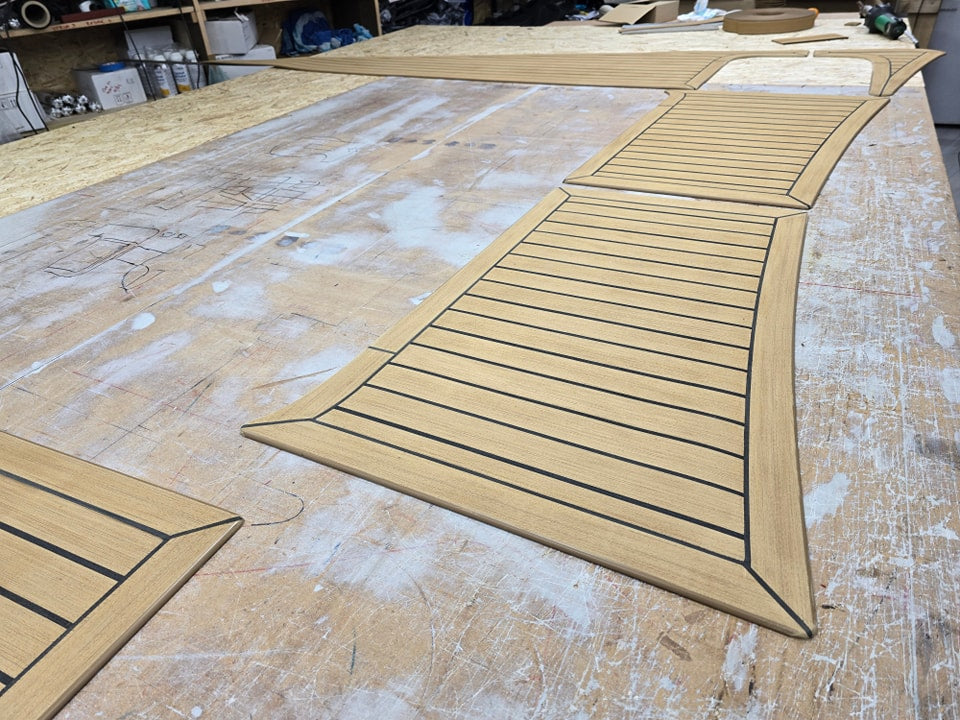 Pacific Horizon 46 pvc synthetic teak deck- Free sample and quote request