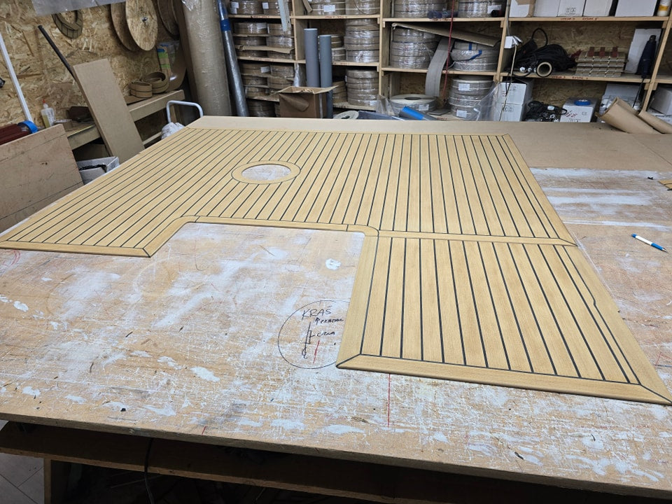 Pacific Horizon 46 pvc synthetic teak deck- Free sample and quote request