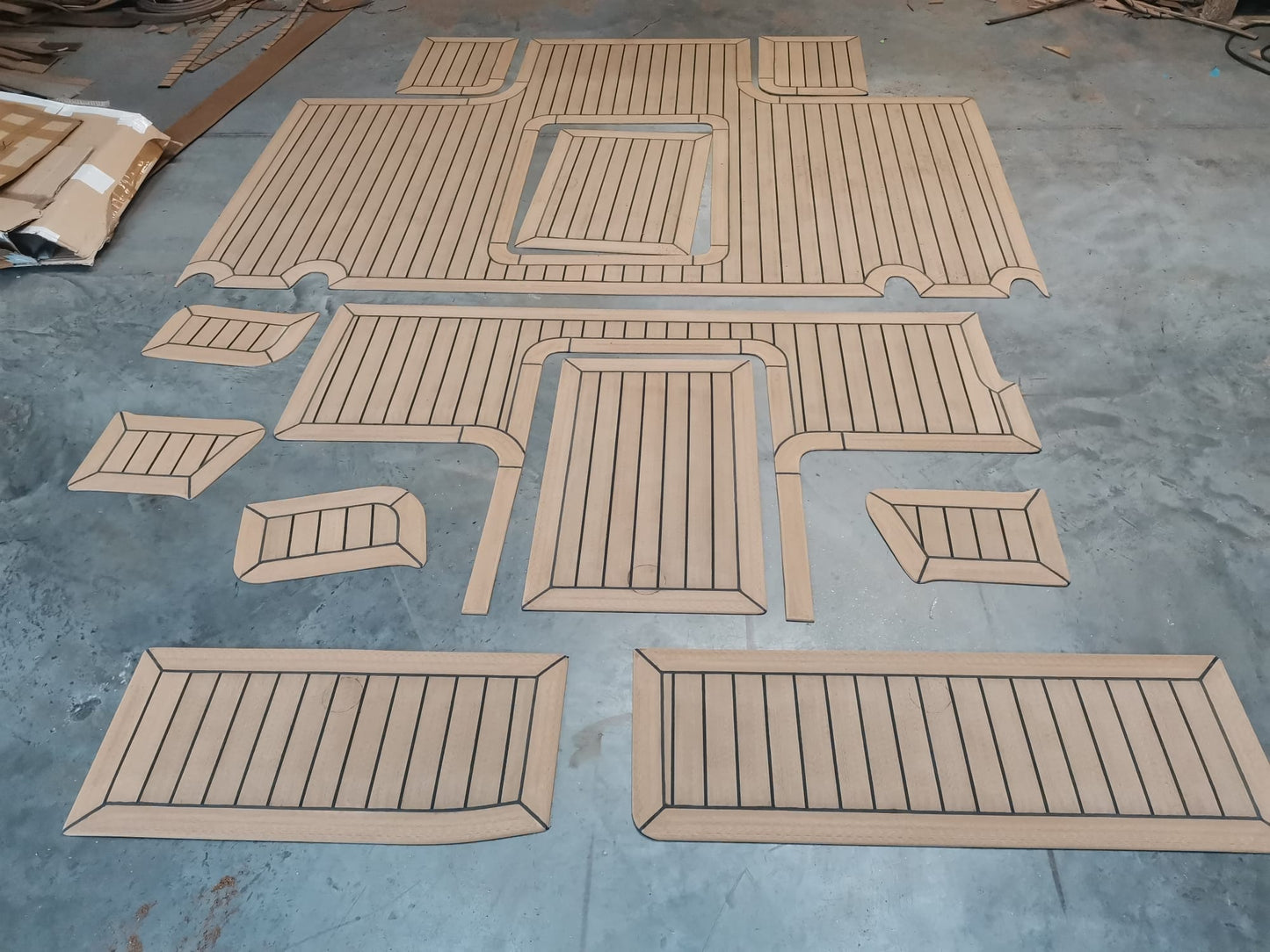 Lagoon 380 Catamaran pvc synthetic teak deck- Free sample and quote request