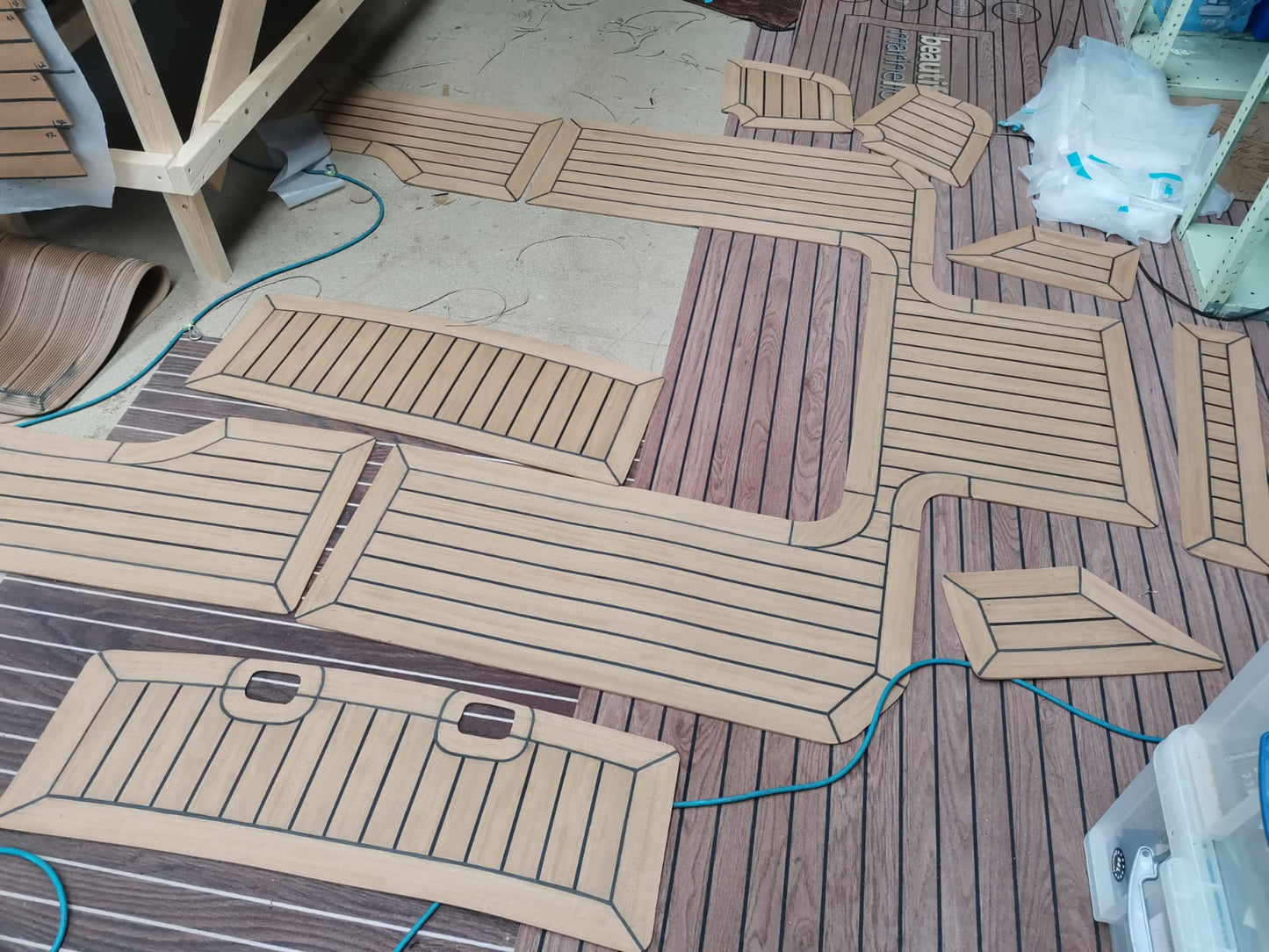 Moody 34 Sailboat pvc synthetic teak deck- Free sample and quote request