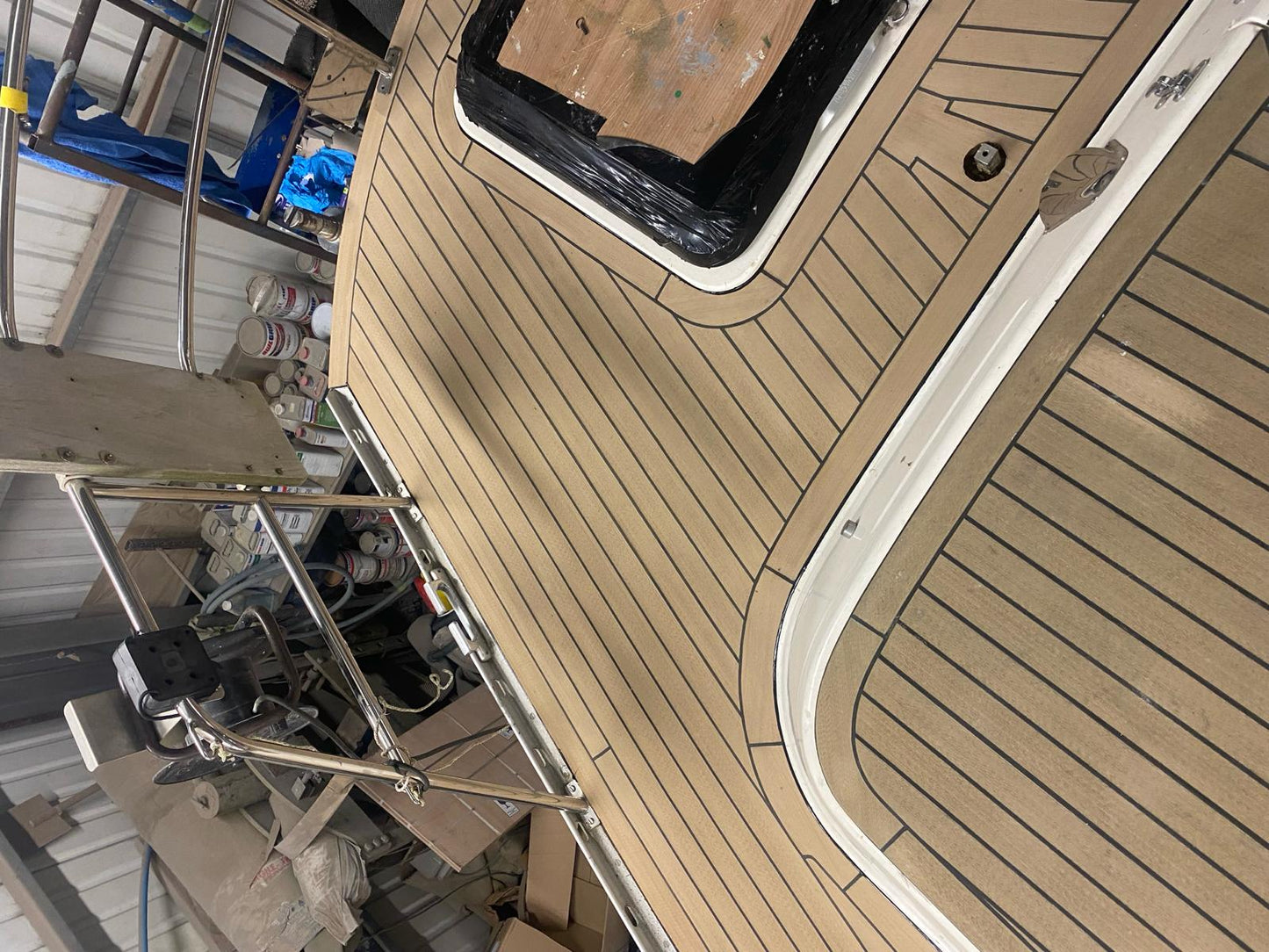 Oyster 430 sailboat pvc synthetic teak deck- Free sample and quote request