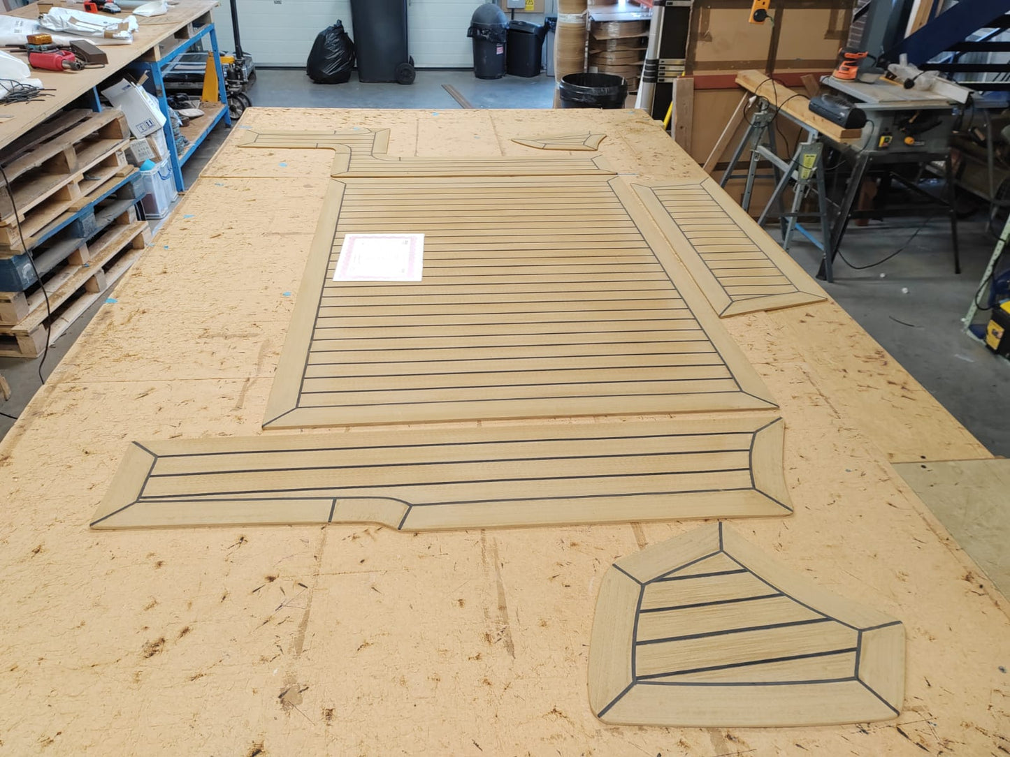 Jeanneau Merry Fisher 795 powerboat pvc synthetic teak deck- Free sample and quote request