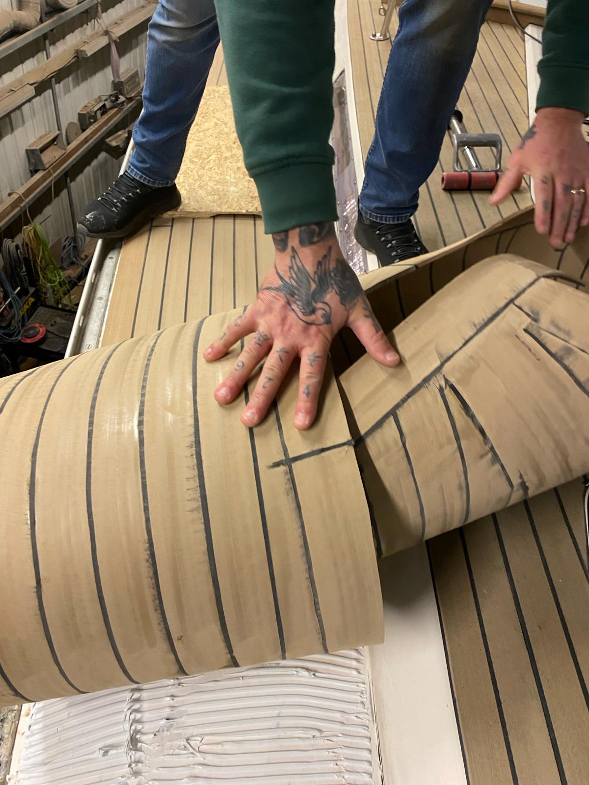 Oyster 406 sailboat pvc synthetic teak deck- Free sample and quote request