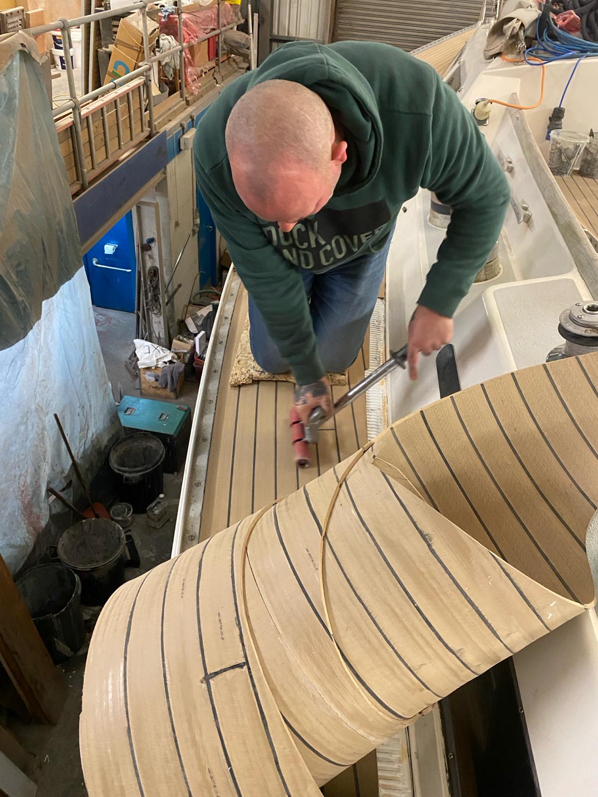Oyster 406 sailboat pvc synthetic teak deck- Free sample and quote request