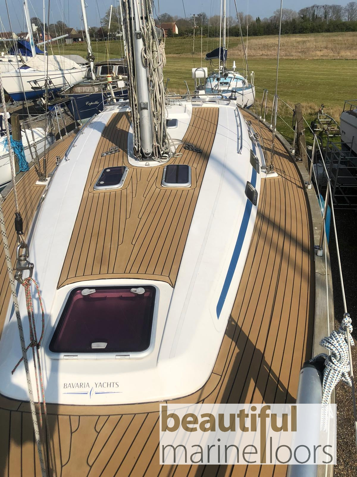Bavaria 41 Sailboat pvc synthetic teak deck- Free sample and quote request