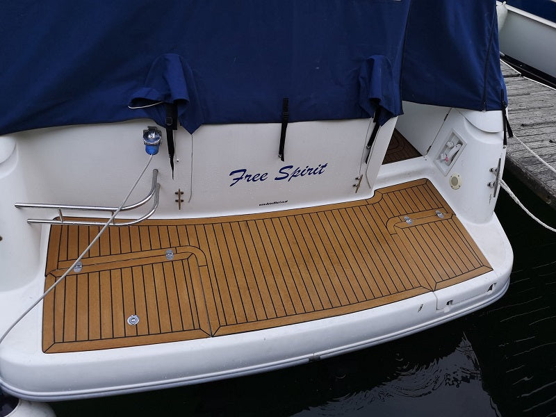 Sessa Oyster 34 pvc synthetic teak deck- Free sample and quote request