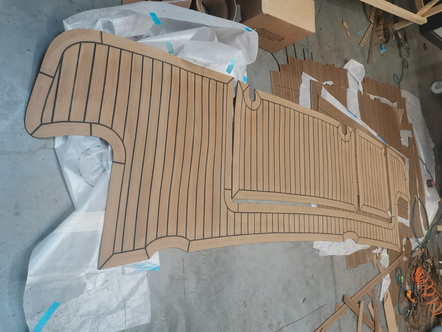 Fairline Phantom 42 pvc synthetic teak deck- Free sample and quote request