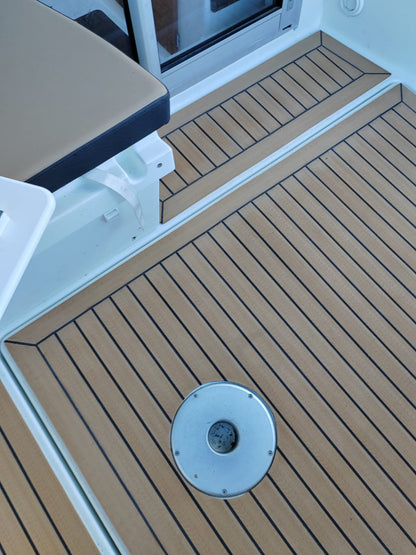 Jeanneau Merry Fisher 795 powerboat pvc synthetic teak deck- Free sample and quote request