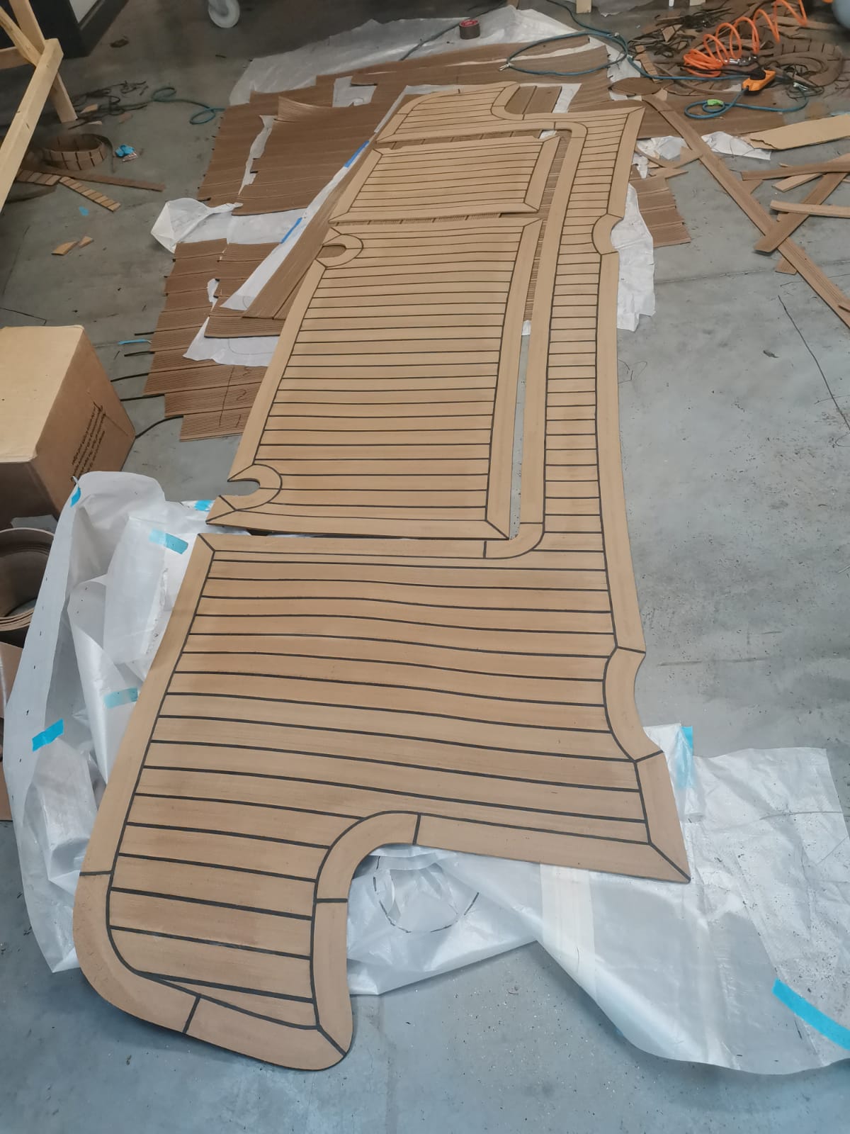 Fairline Phantom 38 pvc synthetic teak deck- Free sample and quote request