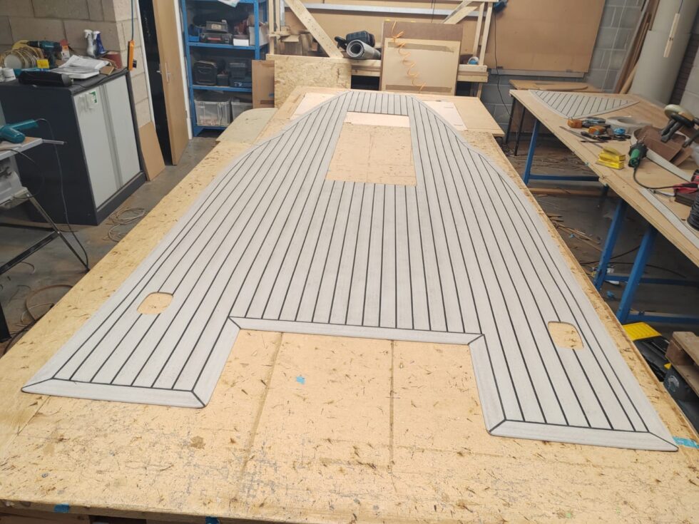 Ribtec Rib pvc synthetic teak deck- Free sample and quote request – Deckfab